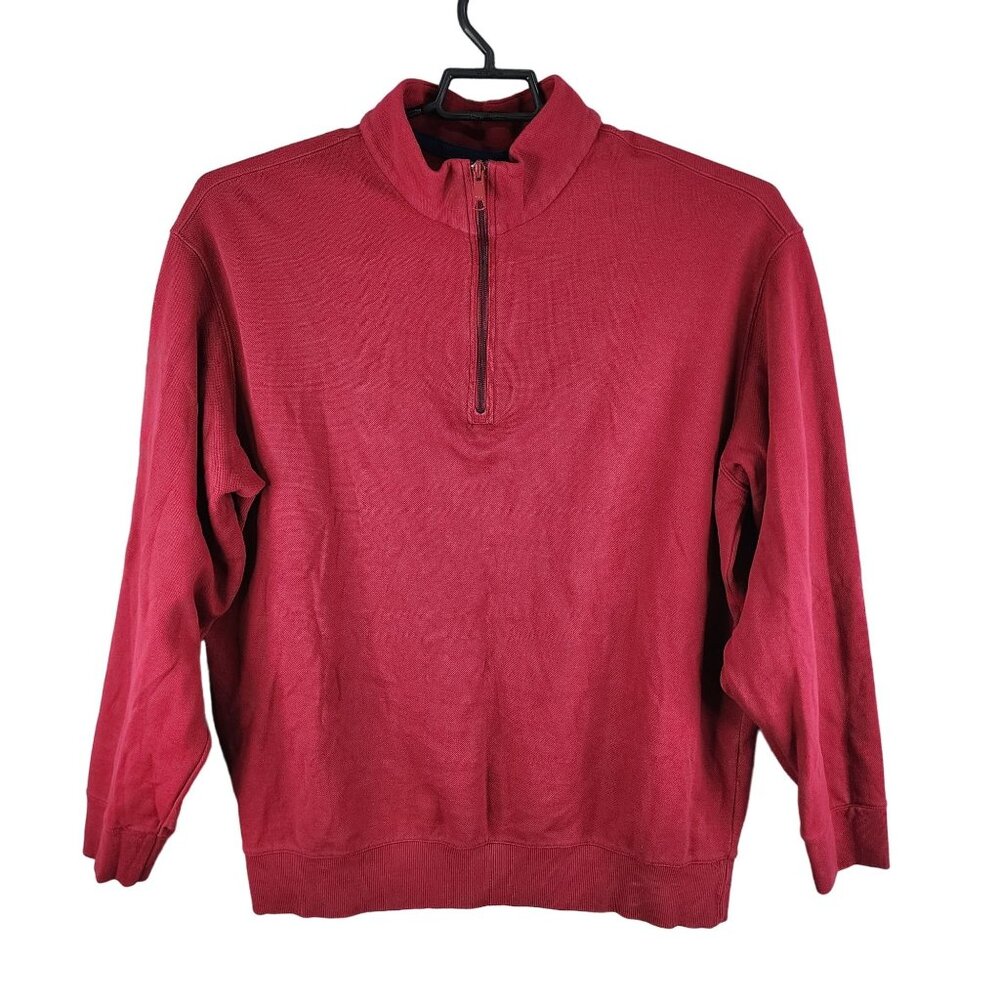 Mens Red Roundtree & Yorke Pullover Sweatshirt 1/2 Zip Long Sleeve Size 2XT